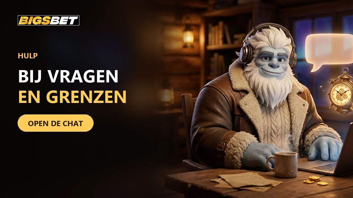 12 biggy de yeti met een headset achter een laptop voor de hulp bij bigsbet